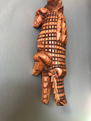 Carved Wooden Sculpture Crocodile Statue